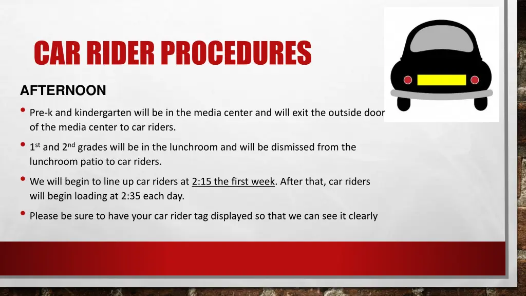 car rider procedures 1