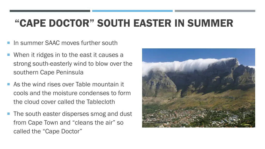 cape doctor south easter in summer