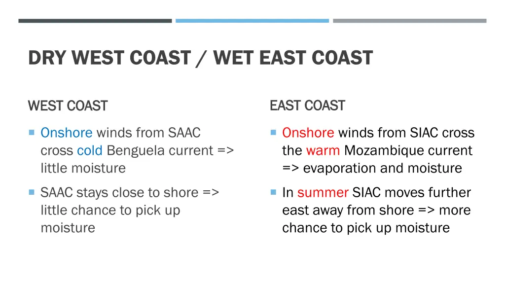 dry west coast wet east coast