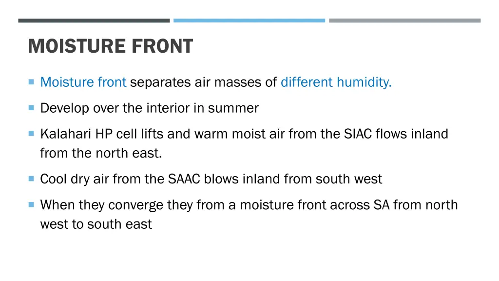 moisture front