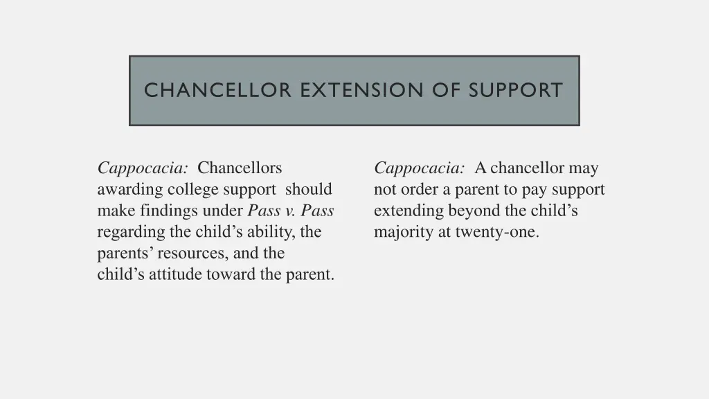 chancellor extension of support