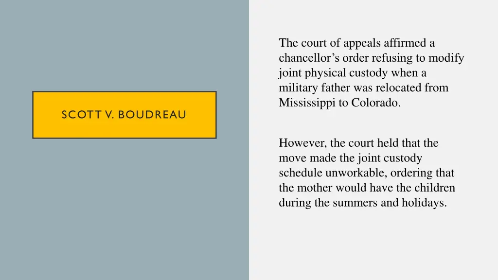 the court of appeals affirmed a chancellor