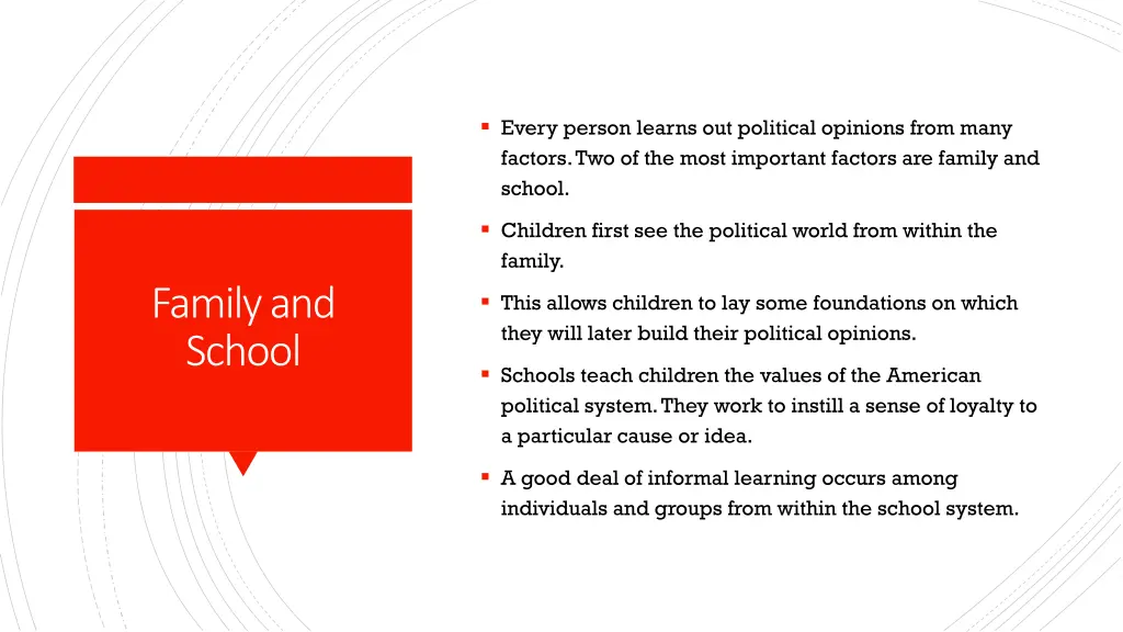 every person learns out political opinions from