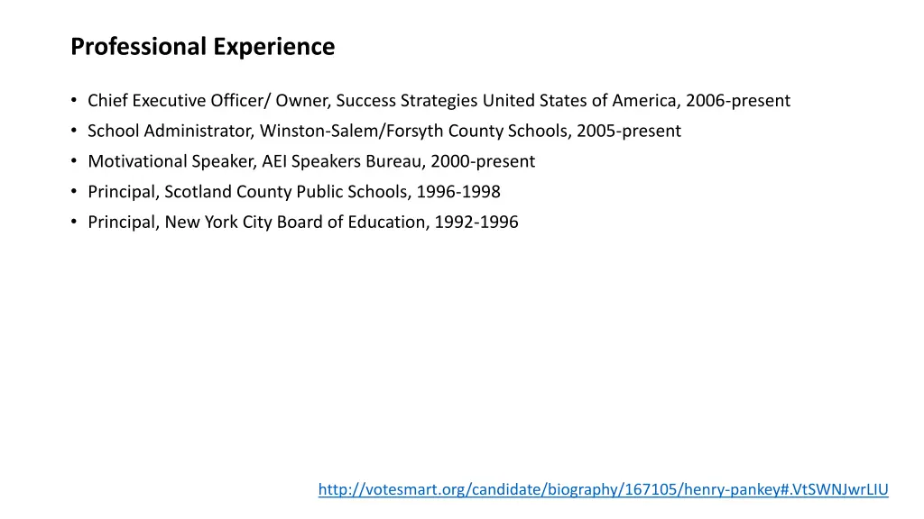 professional experience 1