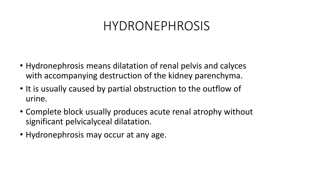 hydronephrosis