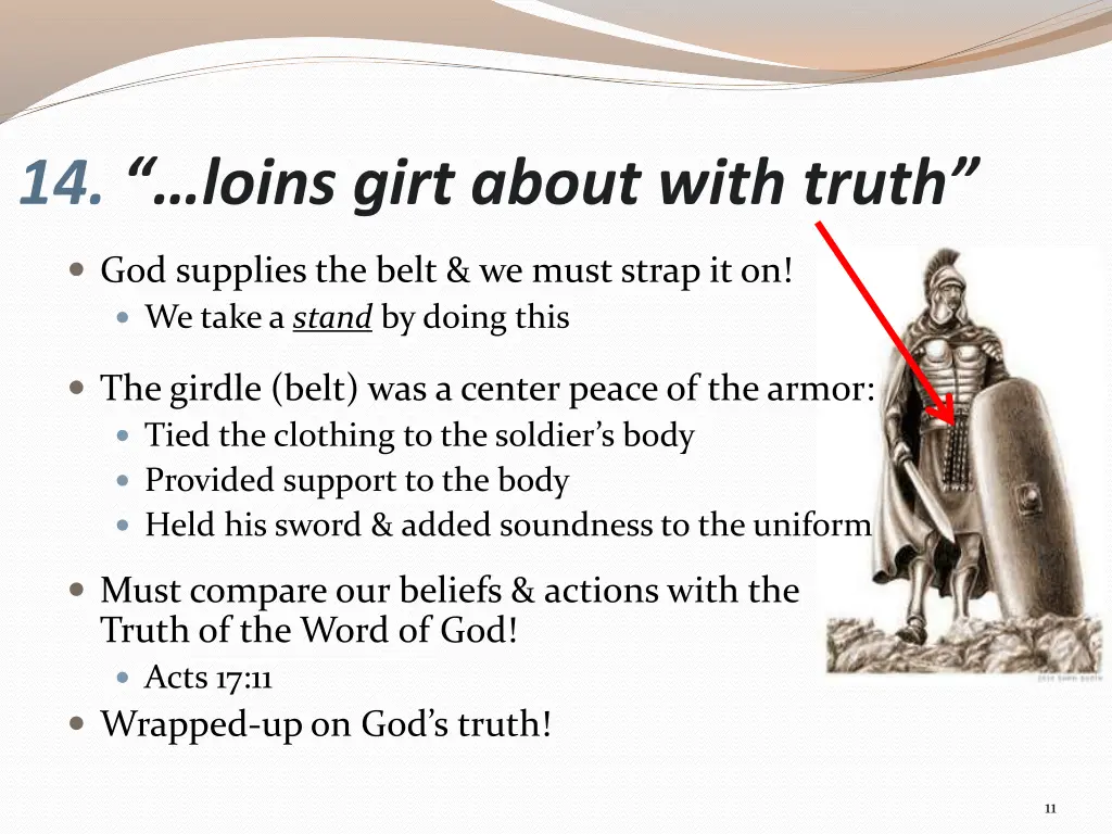 14 loins girt about with truth