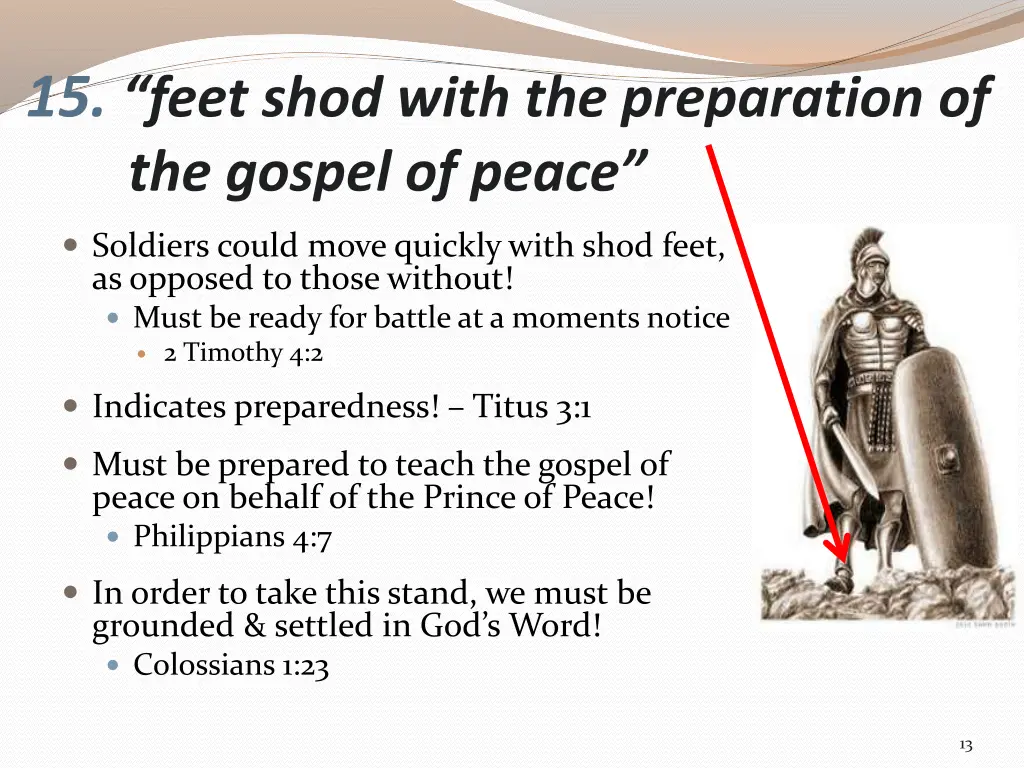 15 feet shod with the preparation of the gospel