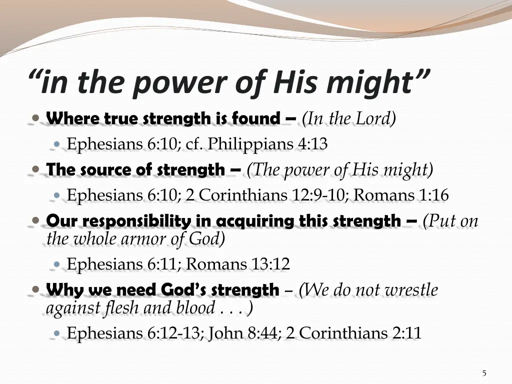 in the power of his might where true strength