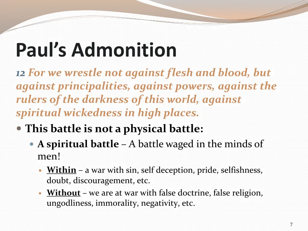 paul s admonition 1