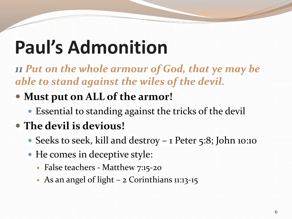 paul s admonition