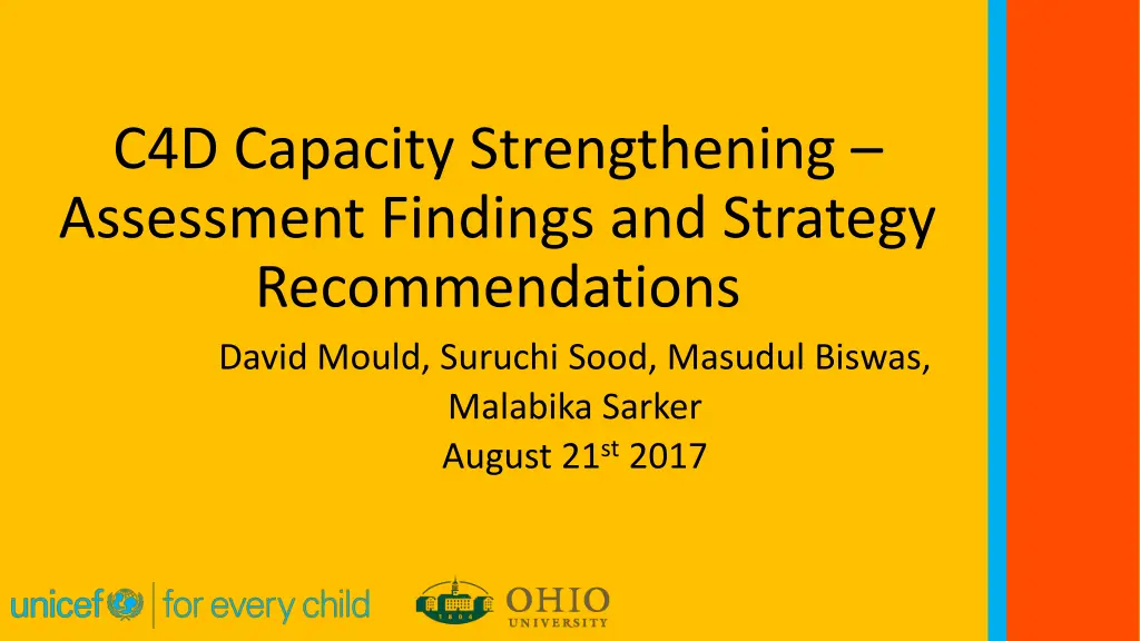 c4d capacity strengthening assessment findings
