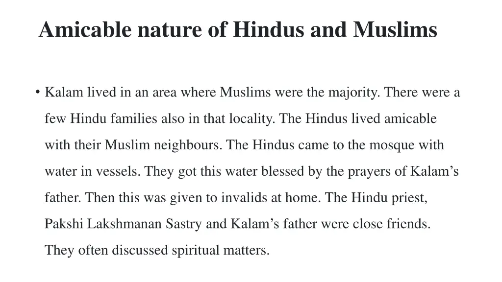 amicable nature of hindus and muslims