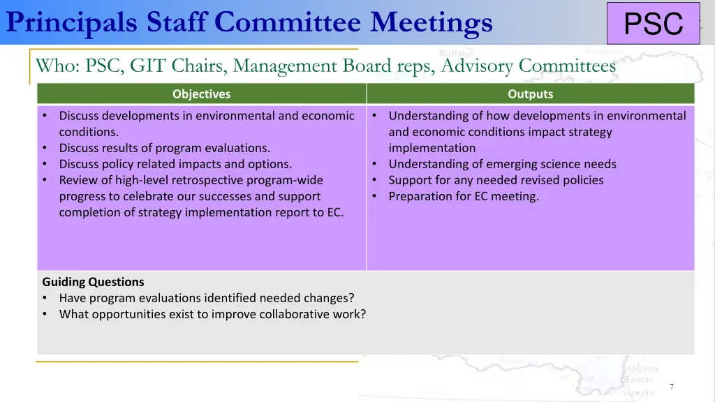 principals staff committee meetings