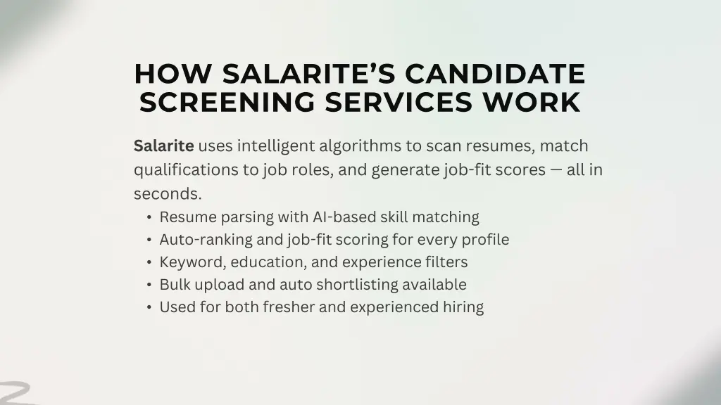 how salarite s candidate screening services work