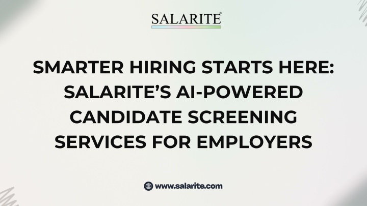 smarter hiring starts here salarite s ai powered