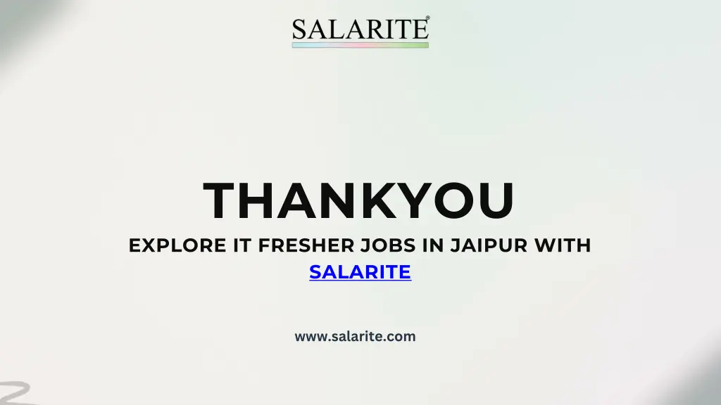 thankyou explore it fresher jobs in jaipur with