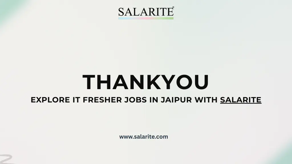 thankyou explore it fresher jobs in jaipur with