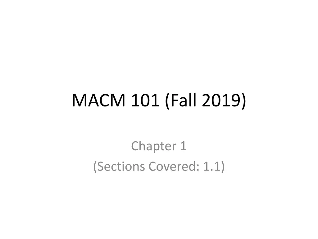 macm 101 fall 2019
