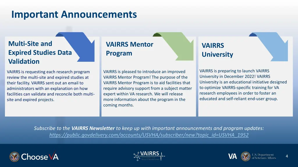 important announcements