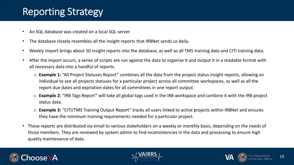 reporting strategy reporting strategy