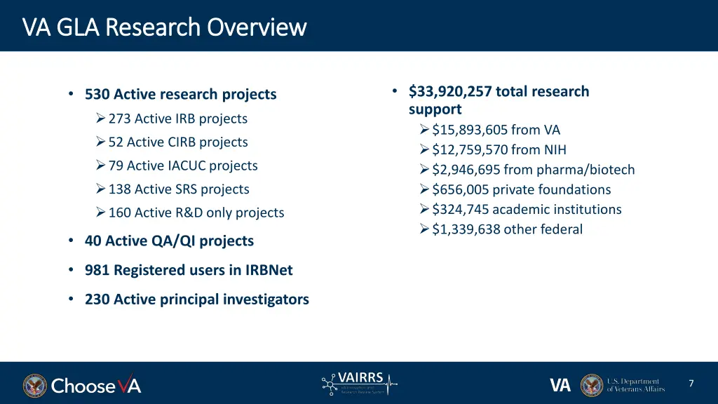 va gla research overview va gla research overview