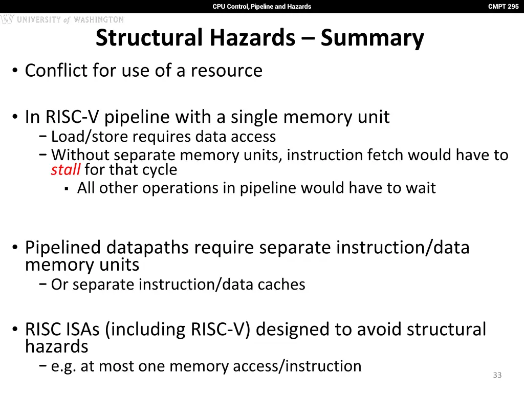 cpu control pipeline and hazards 28