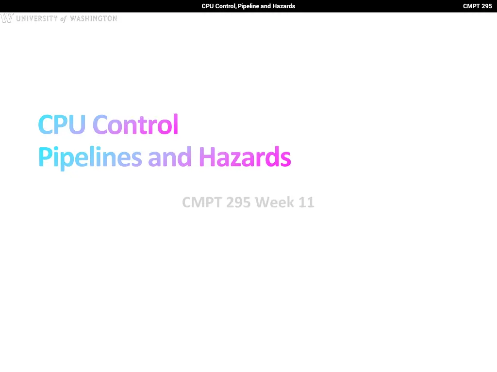 cpu control pipeline and hazards