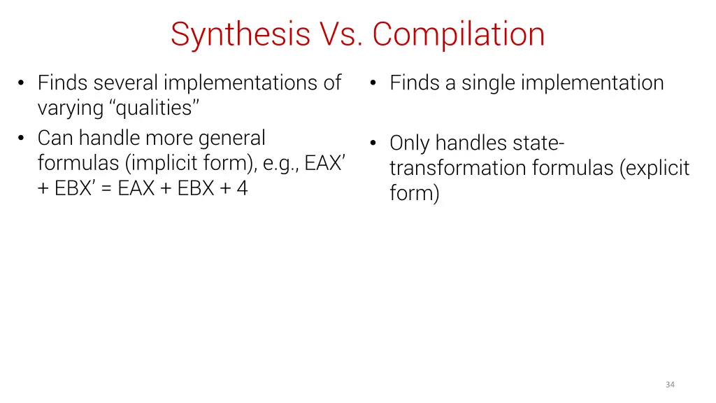 synthesis vs compilation