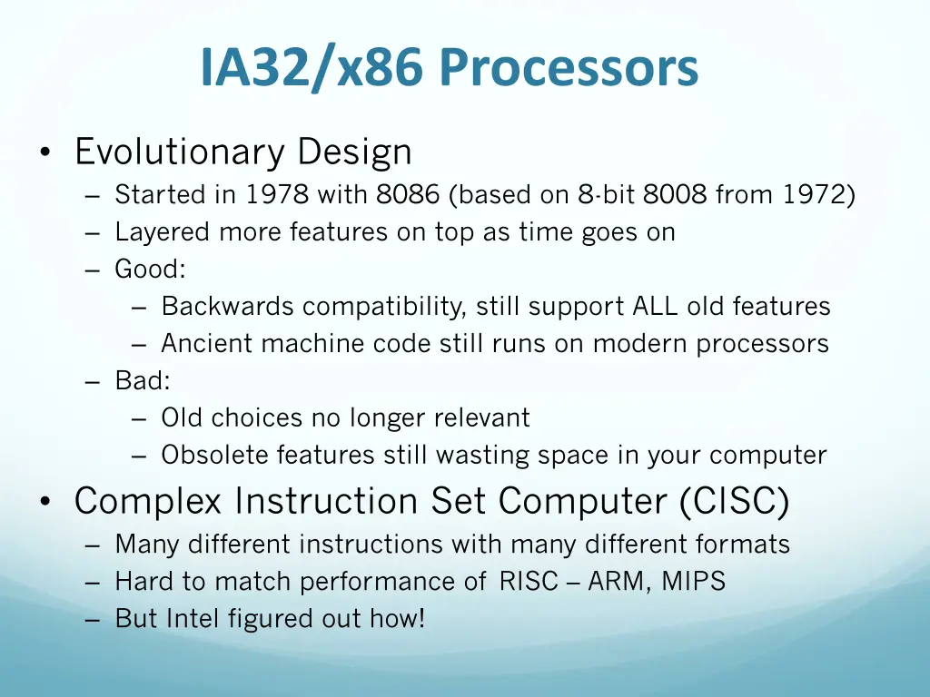 ia32 x86 processors