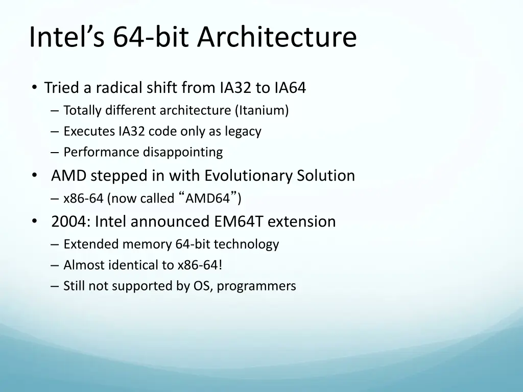 intel s 64 bit architecture
