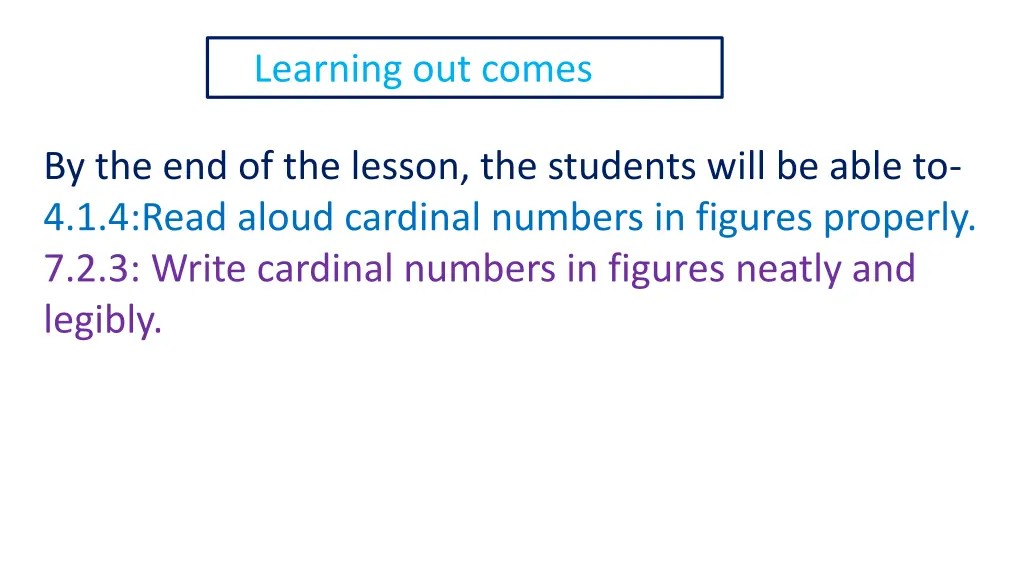 learning out comes