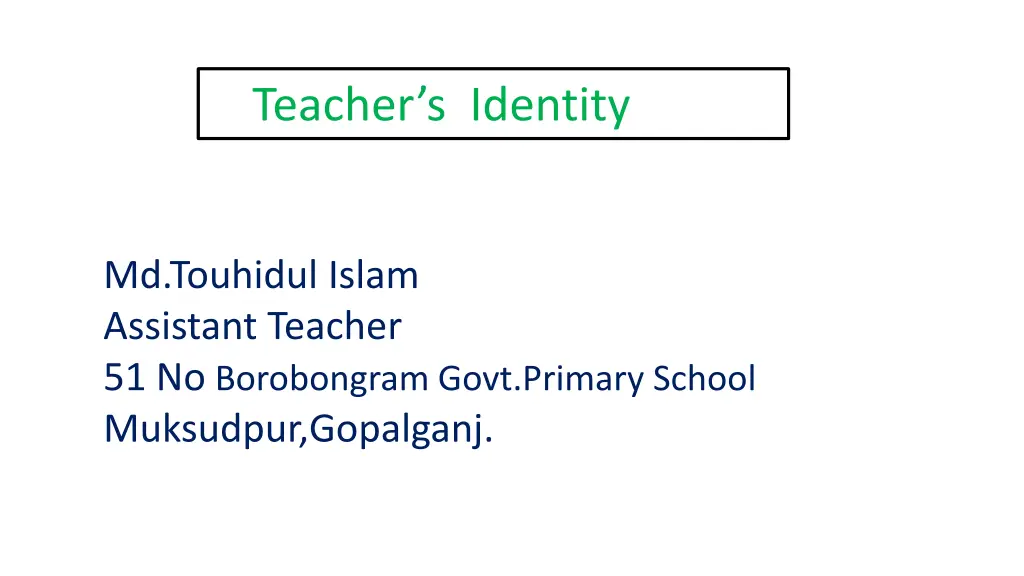 teacher s identity