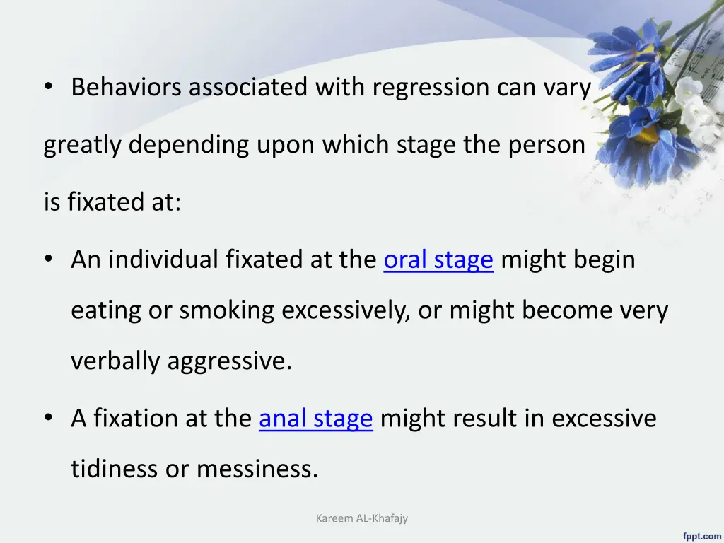 behaviors associated with regression can vary