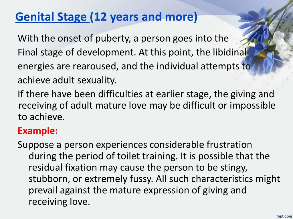 genital stage 12 years and more