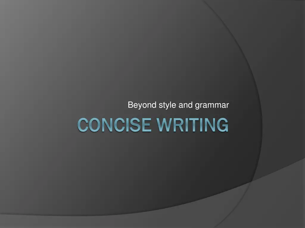 beyond style and grammar