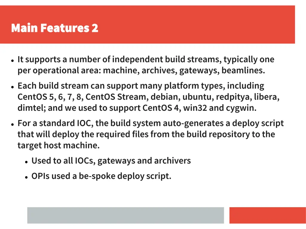 main features 2 main features 2