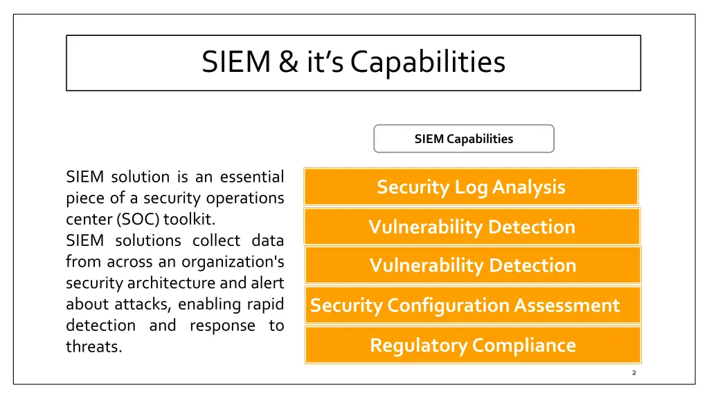 siem it s capabilities