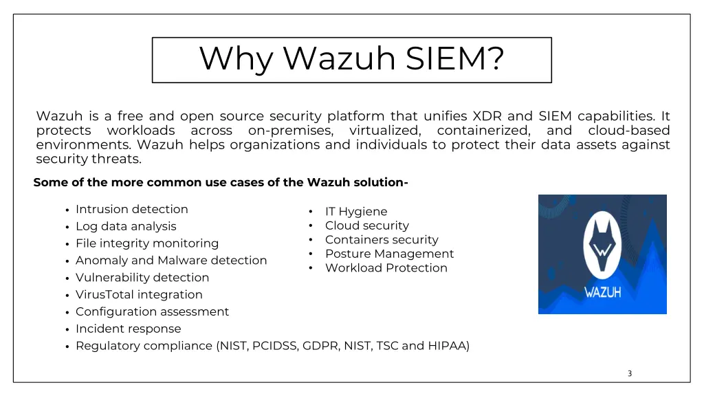why wazuh siem