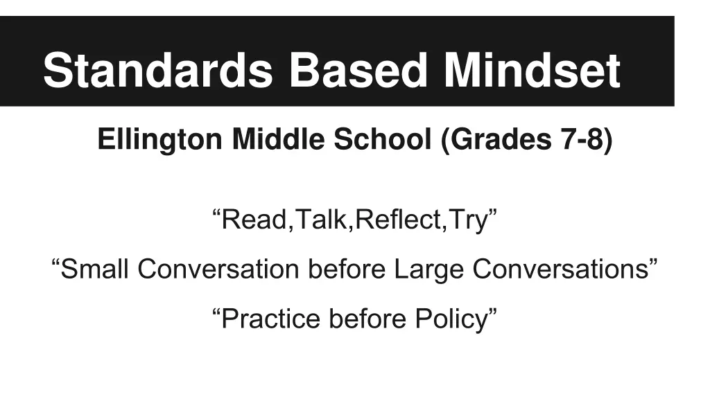 standards based mindset
