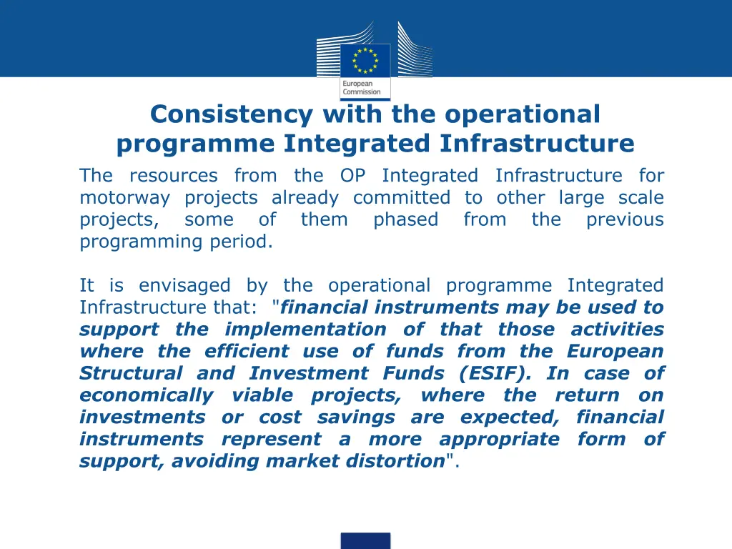 consistency with the operational programme