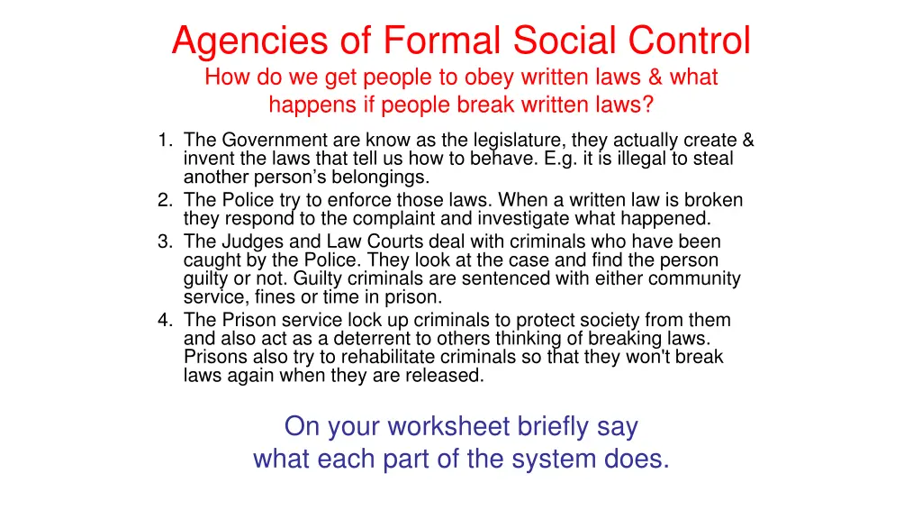 agencies of formal social control 1