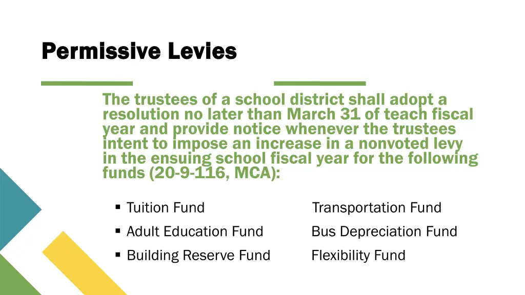 permissive levies permissive levies 1