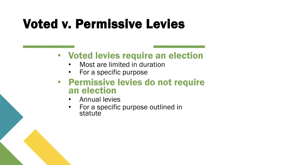 voted v permissive levies voted v permissive