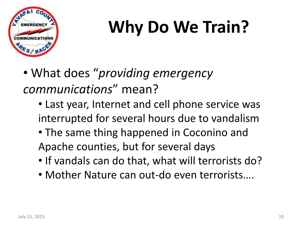 why do we train 4