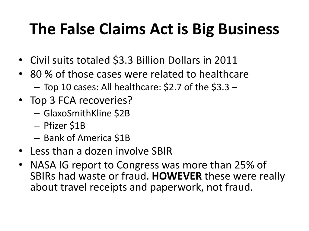 the false claims act is big business