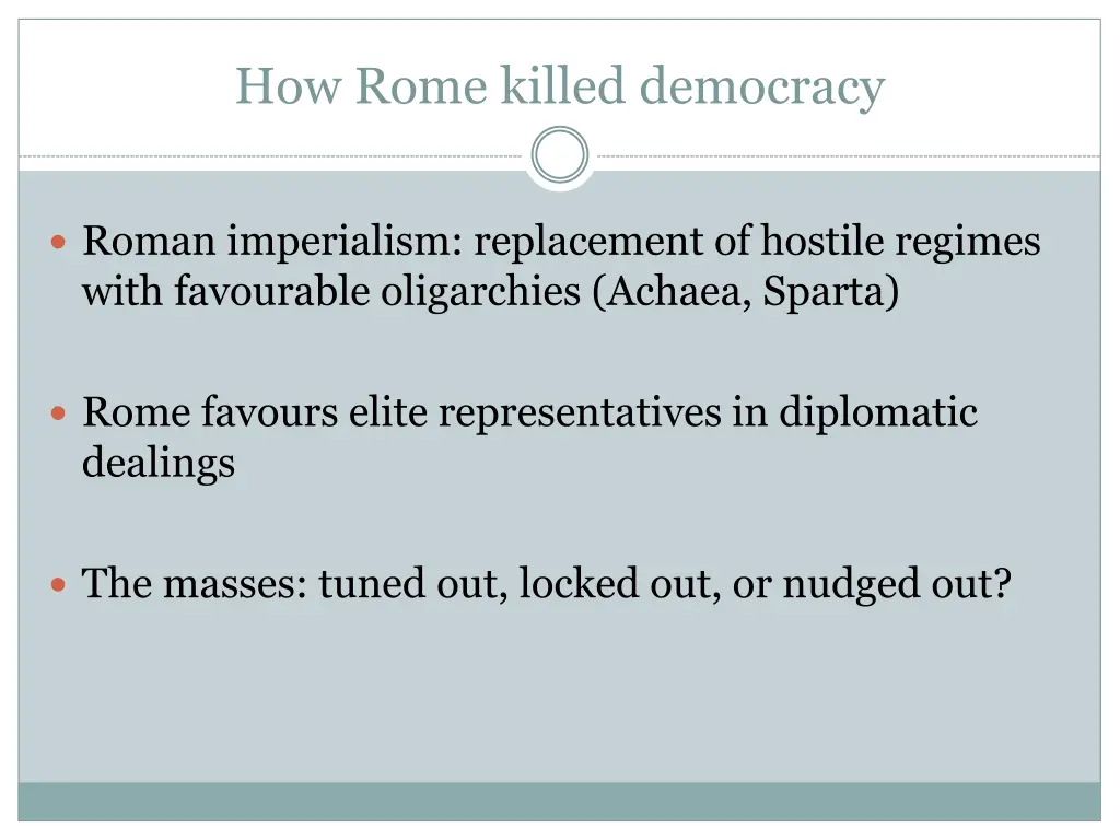 how rome killed democracy