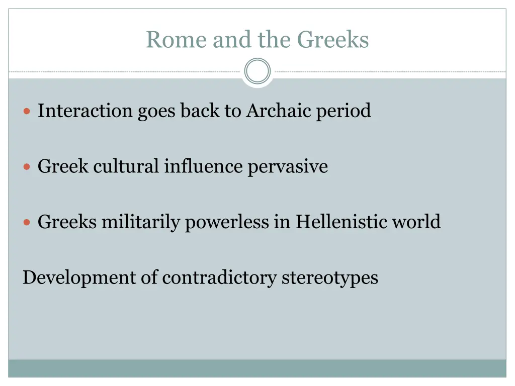 rome and the greeks