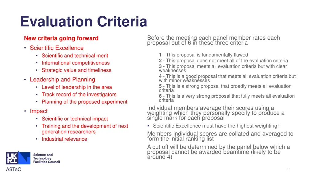 evaluation criteria