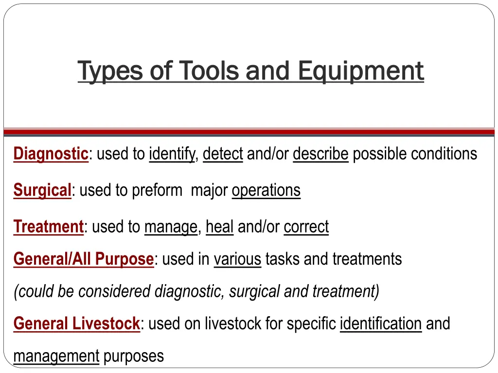 types of tools and types of tools and equipment
