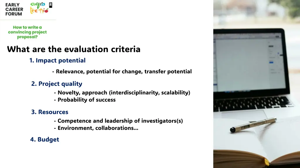 what are the evaluation criteria 1 impact